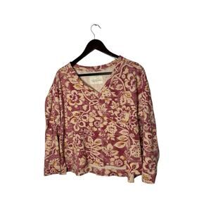 Anthropologie Pilcro SZ XS‎ Moira Oversized Thermal Waffle Knit V-neck top